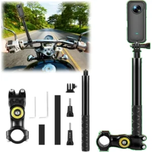 Motorcycle Bundle with Invisible Selfie Stick- Complete Mounting Kit Compatible with 360 ONE X3/X2/X 360 Cameras